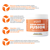 Super Greens Fusion Liver support heart eye brain eye health for pets body detox for pets herbal pet detox cat meal topper dog meal topper