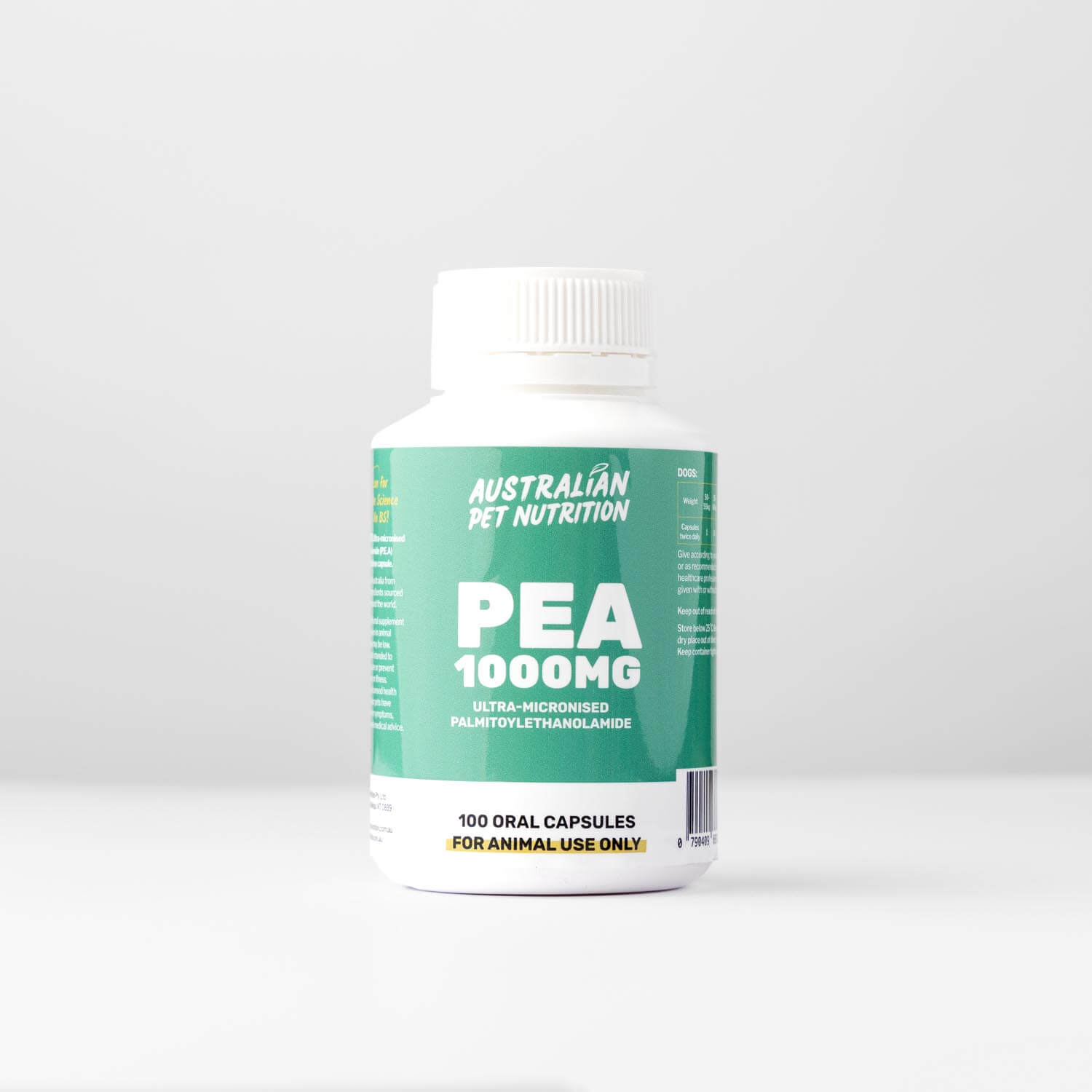 PEA (Palmitoylethanolamide) 1000mg P-E-A Joint pain management for cats Dog hip and joint health Pet cartilage support supplements